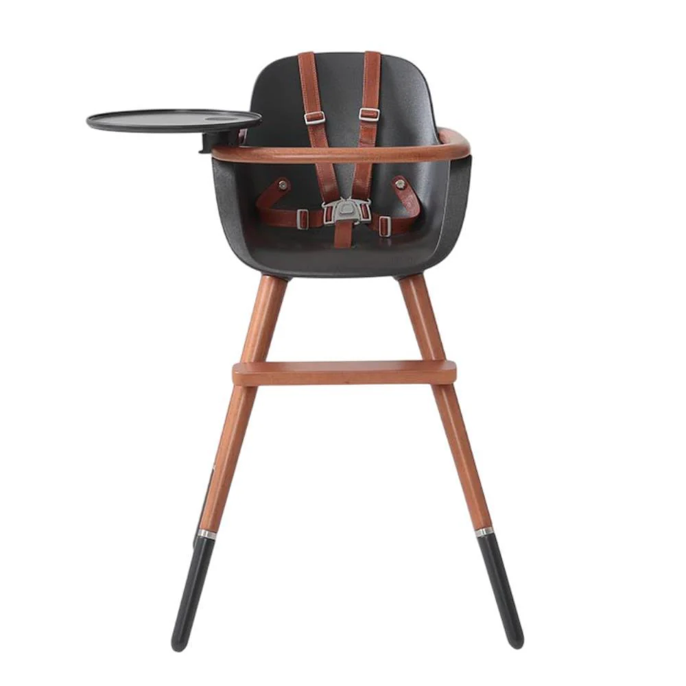 Cadeira Papa Micuna Ovo Original City Luxe Gris Antracite/Mogno com Arnês em Polipele