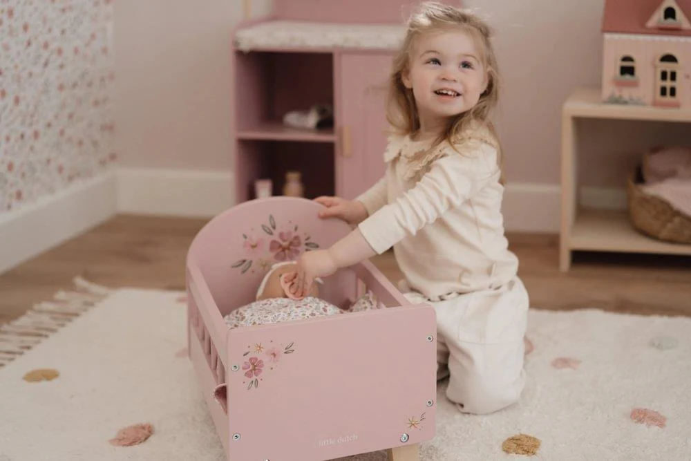 Cama de Bonecas Little Dutch em Madeira com Acessórios Rosa - Image 11