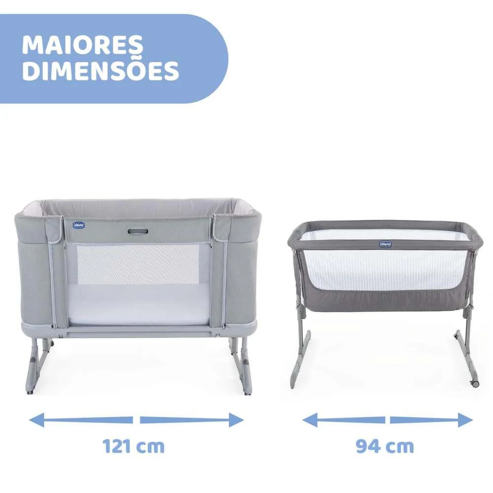 Cama Co-Sleeping Chicco Next2Me Forever Ash Grey Cross - Image 4