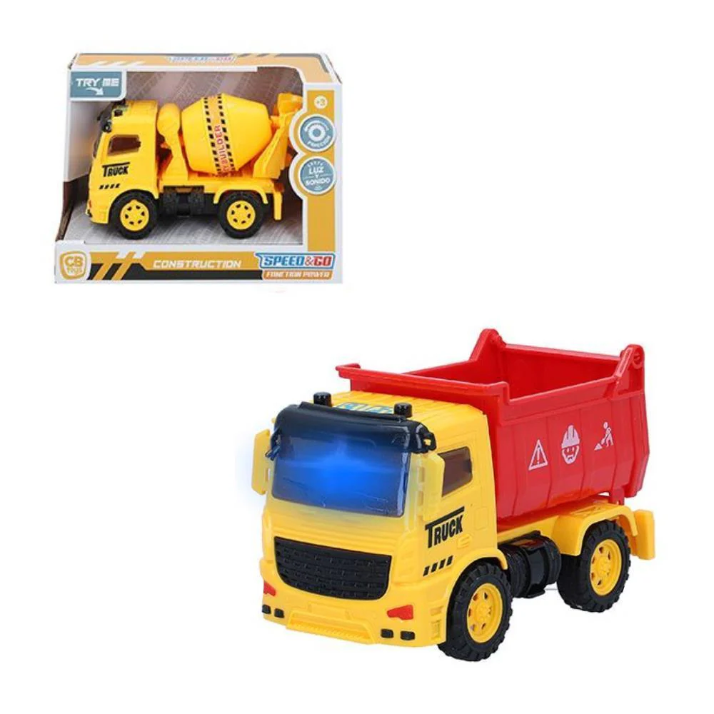 Camião de Construção Speed & Go com Sistema de Fricção, Luz e Som