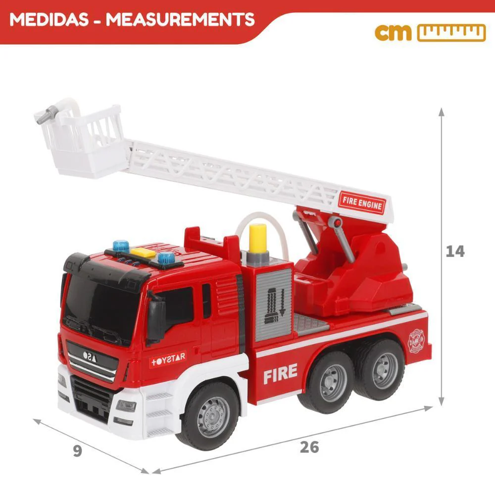 Camião dos Bombeiros com Bomba de Água, Sistema de Fricção, Luz e Som 1:14 - Image 7