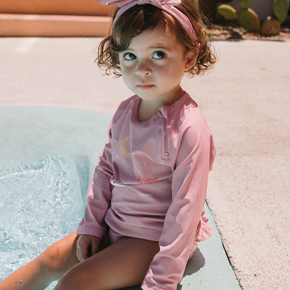 Camisola de Praia de Manga Comprida UPF50+ Monnëka Whale Pink 1-2 Anos - Image 3