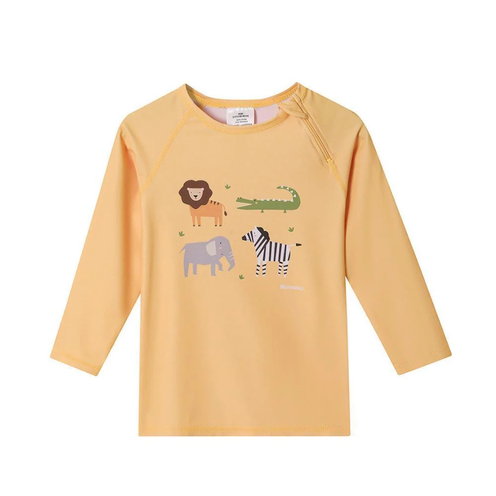 Camisola de Praia de Manga Comprida UPF50+ Monnëka Wild Animals 6-12m