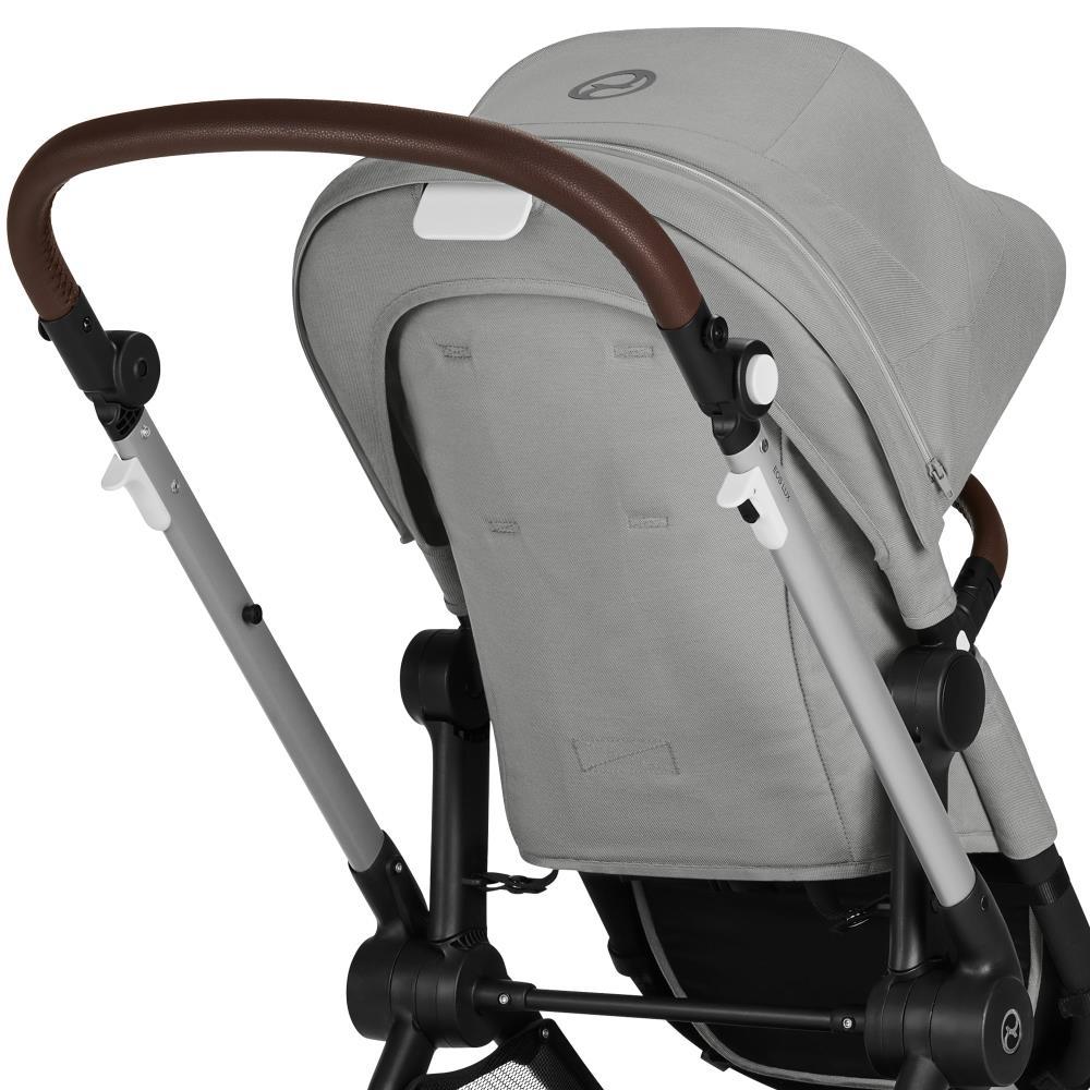 Carrinho Cybex Eos Lux 2 em 1 SLV Stone Grey - Chassis Prateado - Image 6