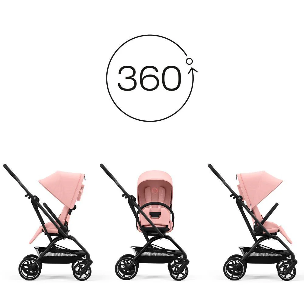 Carrinho Cybex Eezy S Twist +2 BLK Candy Pink - Chassis Preto (Coleção 2025) - Image 6