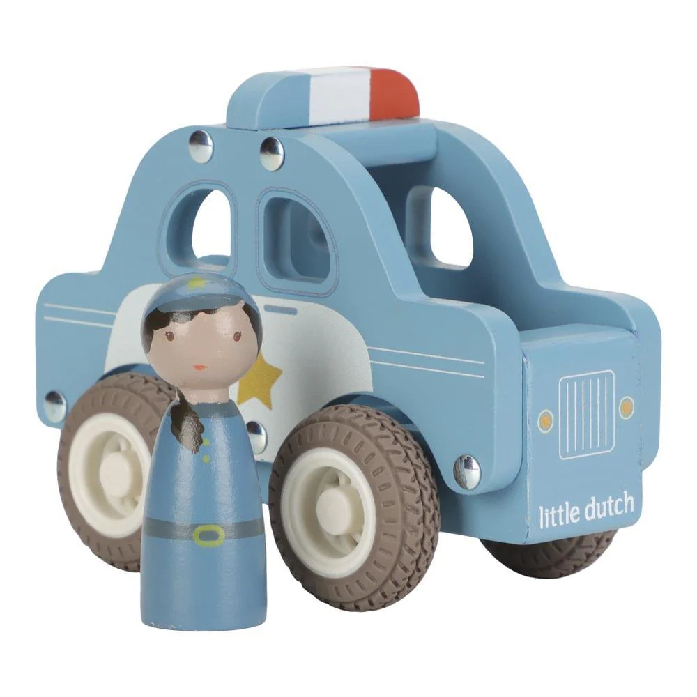 Carro de Polícia com Figura Madeira Little Dutch
