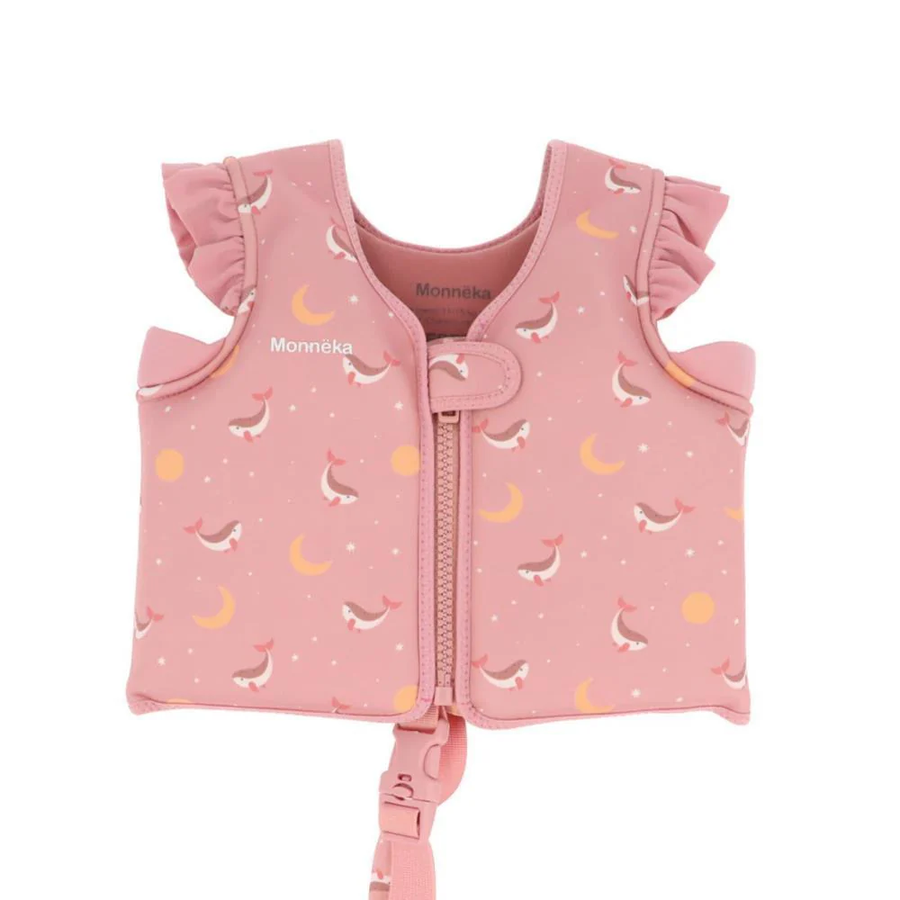 Colete de Aprendizagem Monnëka Whale Pink 3-6 Anos