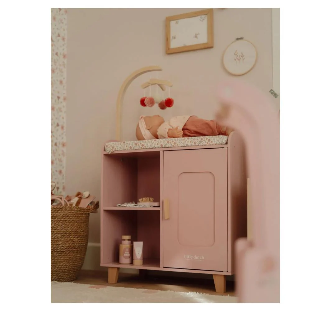 Cómoda Muda-Fraldas para Boneca Little Dutch em Madeira Rosa - Image 3
