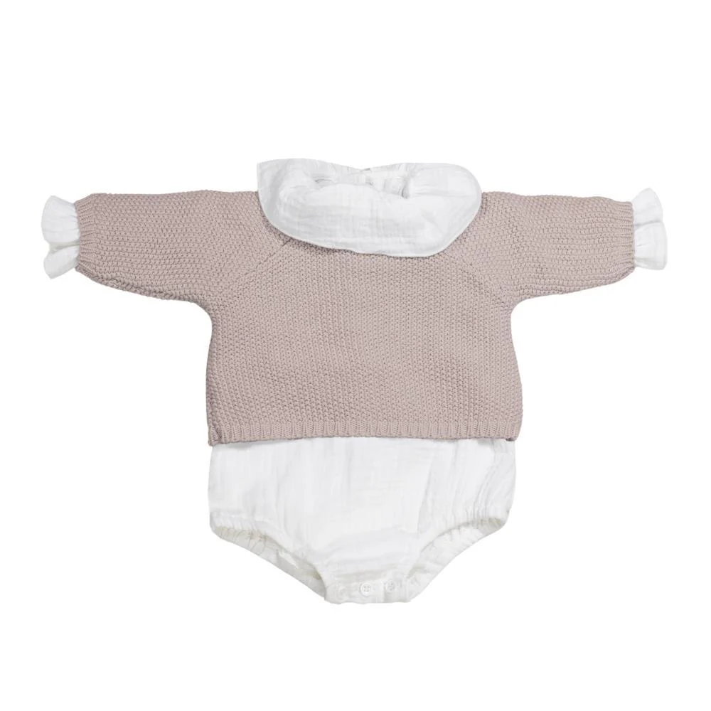 Conjunto 3 Peças para Recém Nascido em Tricot Pasito a Pasito Pink 0-1m - Image 3