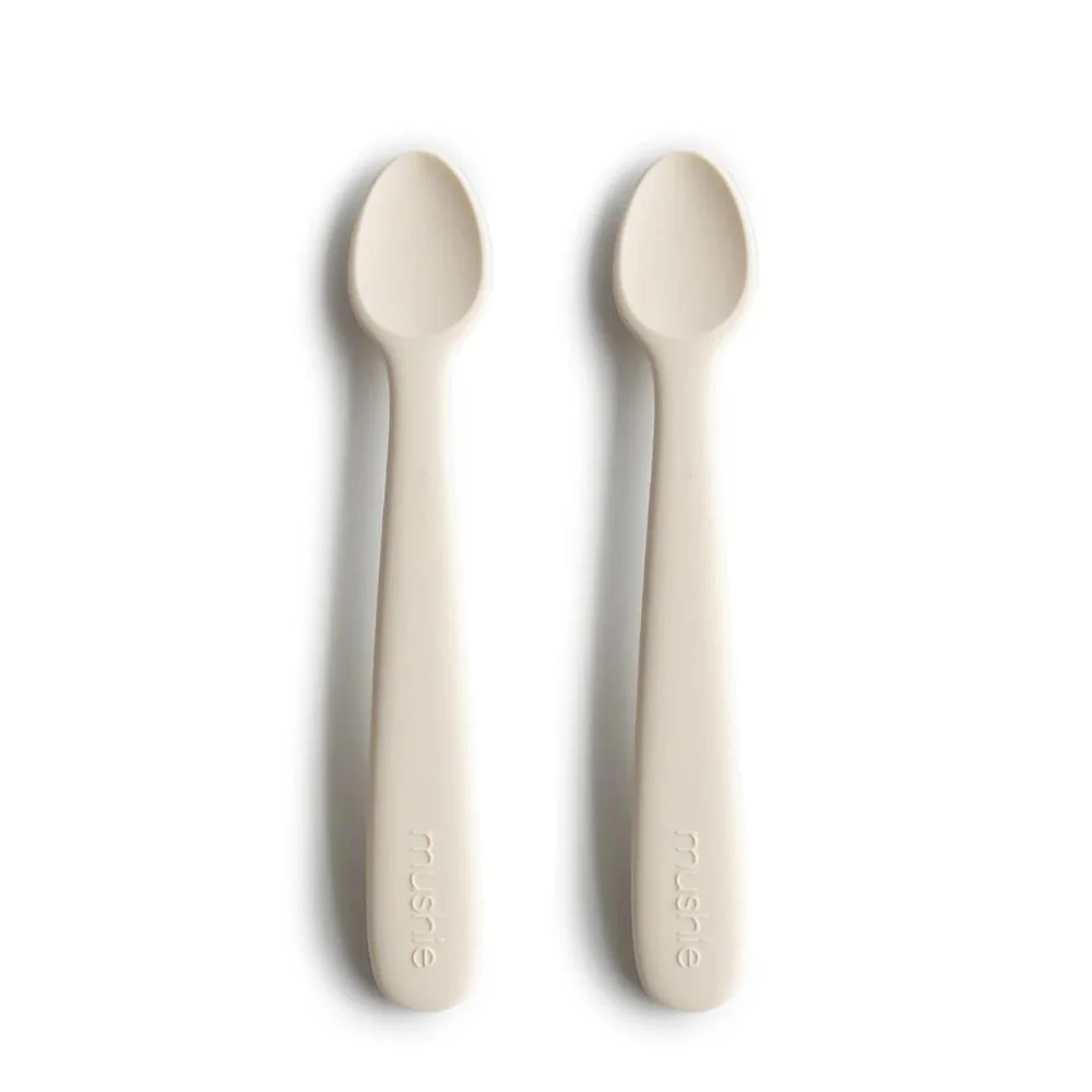 2 Colheres em Silicone Mushie Ivory