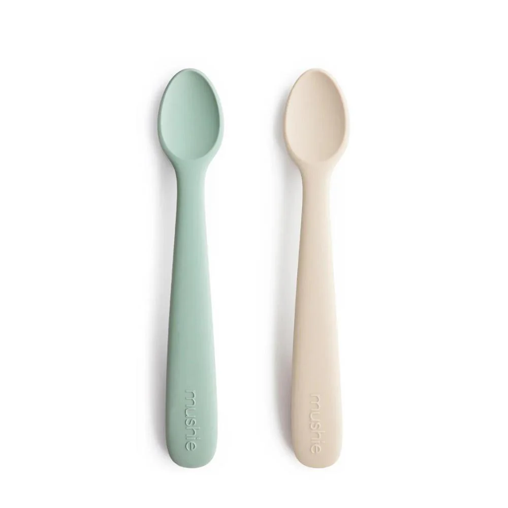 2 Colheres em Silicone Mushie Shifting Sand/Cambridge Blue