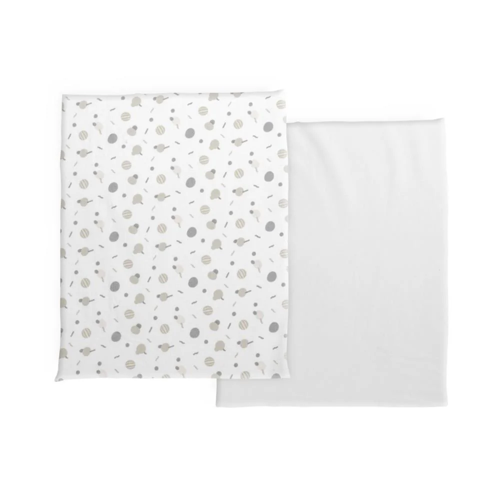 Conjunto de 2 Lençóis Ajustáveis em Algodão Confetti para Chicco Next2Me - Image 2