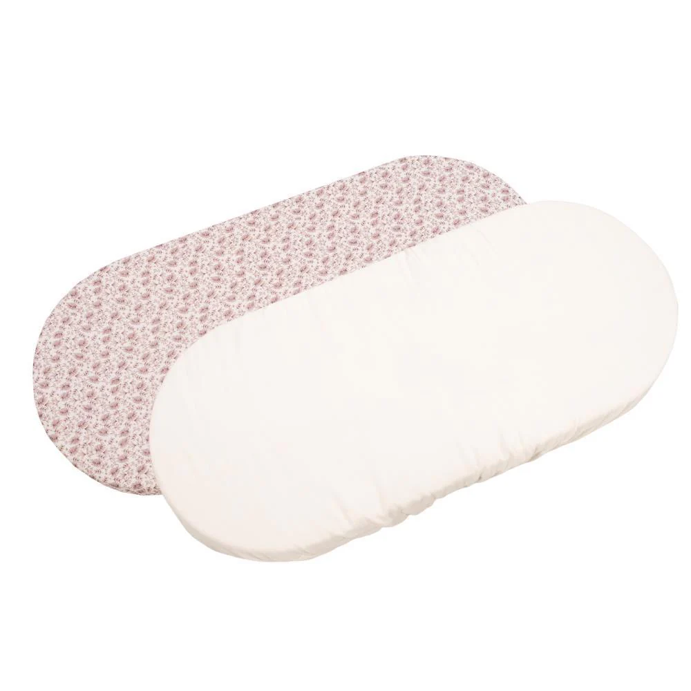 Conjunto de 2 Lençóis Ajustáveis para Alcofa Walking Mum Gala Cerise 73x32cm