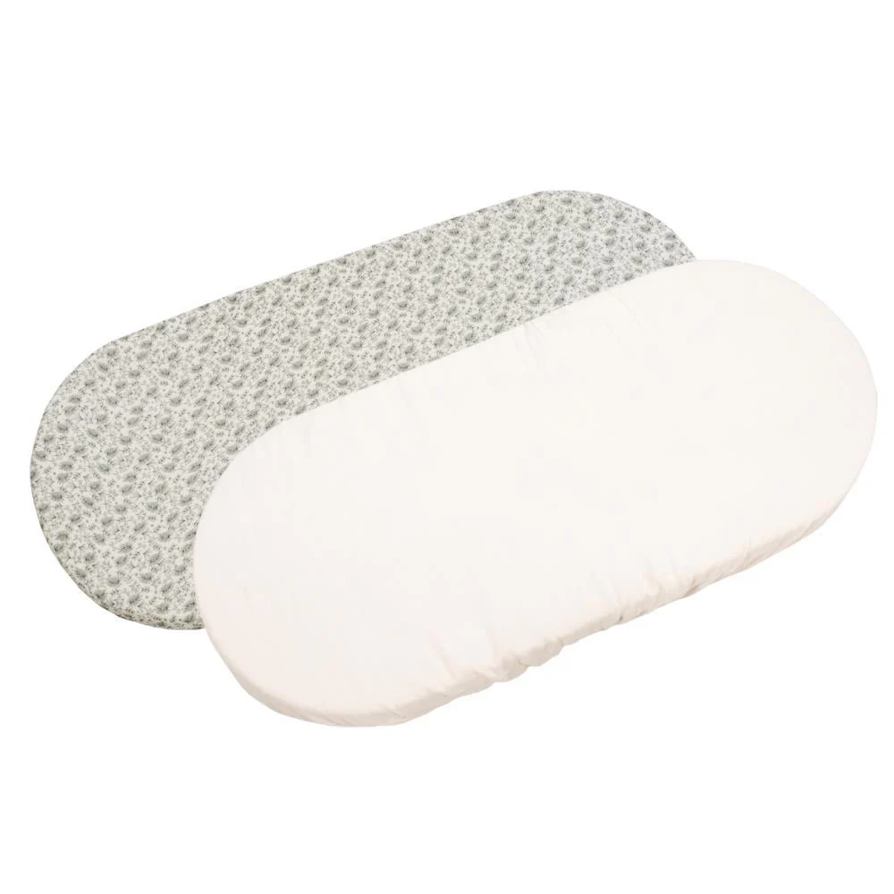 Conjunto de 2 Lençóis Ajustáveis para Alcofa Walking Mum Gala Mint 73x32cm