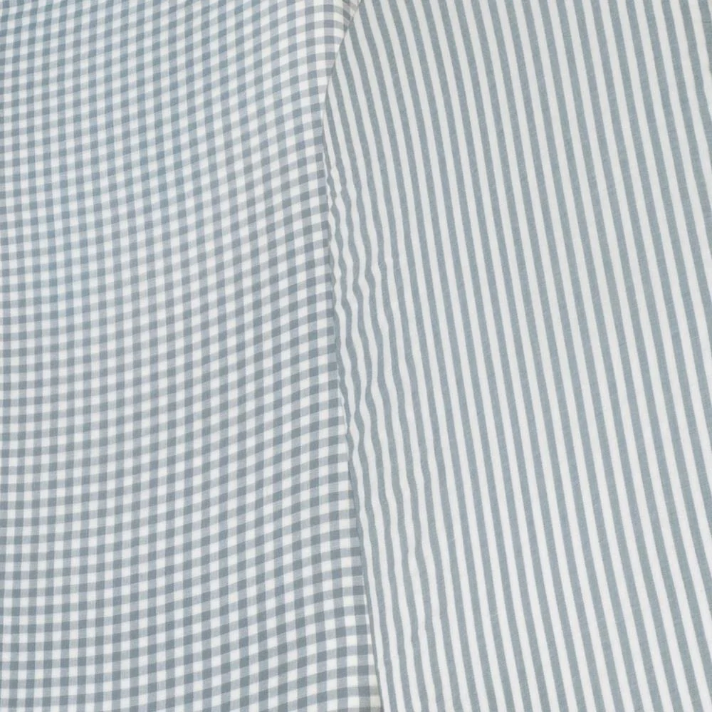 Conjunto de 2 Lençóis Ajustáveis para Alcofa Walking Mum Vichy/Strips Matcha 73x32 cm - Image 2