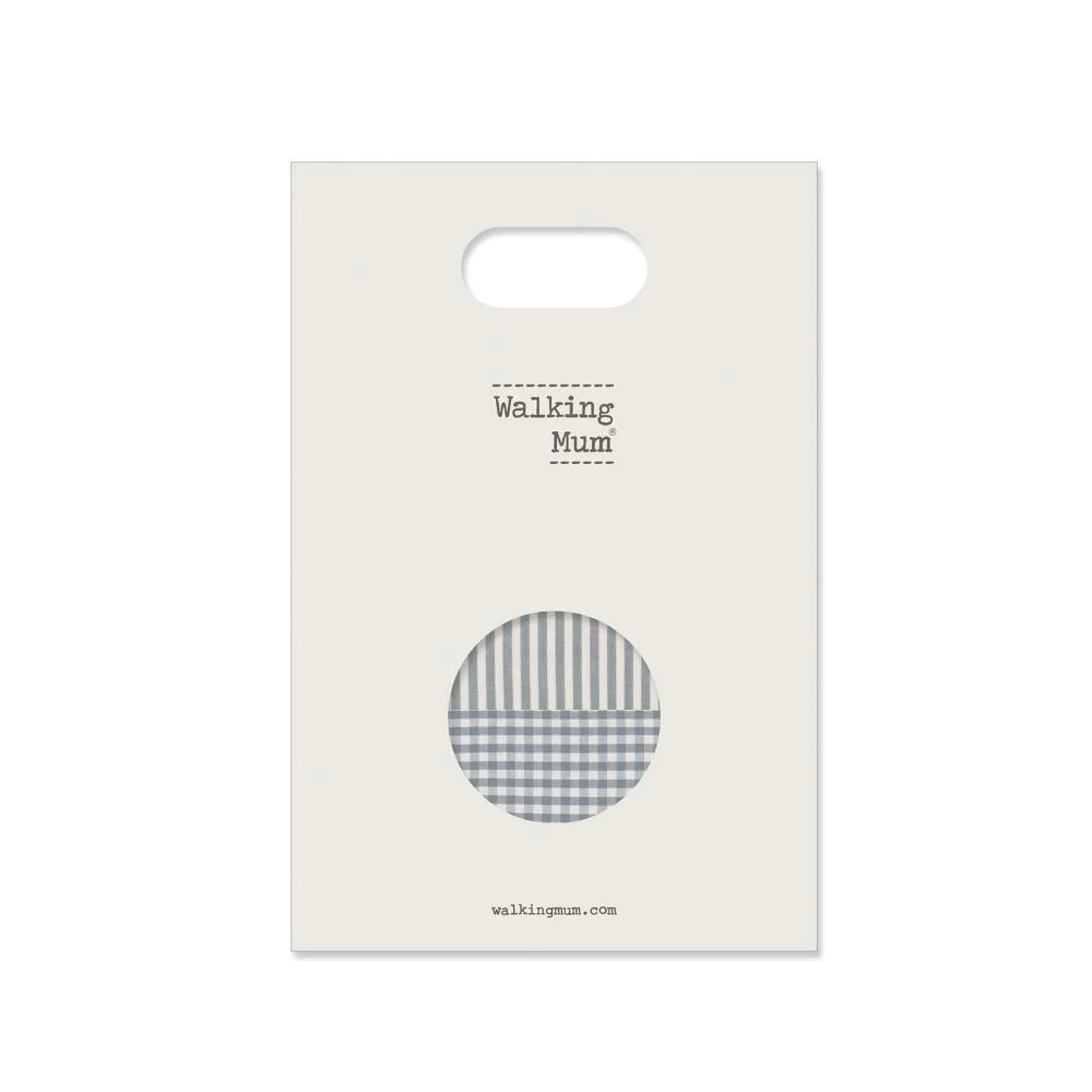 Conjunto de 2 Lençóis Ajustáveis para Alcofa Walking Mum Vichy/Strips Matcha 73x32 cm - Image 5