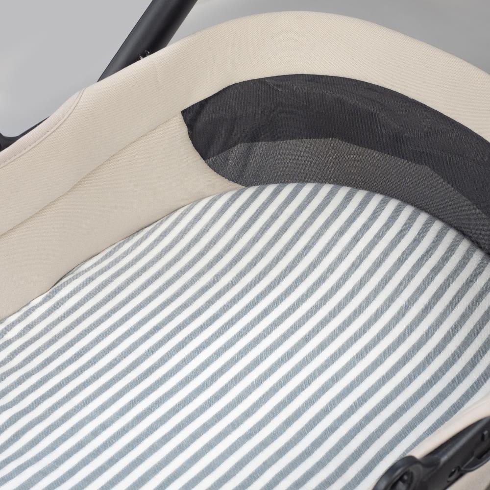Conjunto de 2 Lençóis Ajustáveis para Alcofa Walking Mum Vichy/Strips Matcha 73x32 cm - Image 9