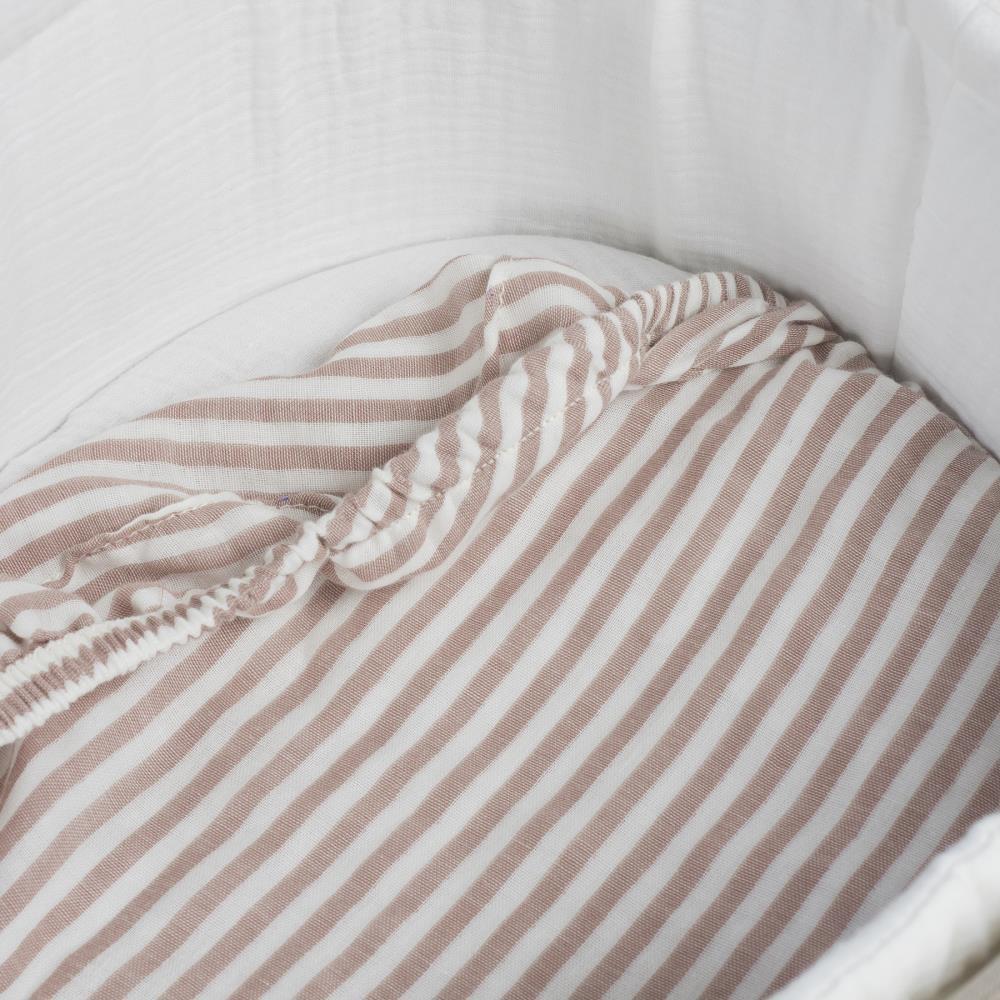 Conjunto de 2 Lençóis Ajustáveis para Alcofa Walking Mum Vichy/Strips Moka 73x32 cm - Image 7