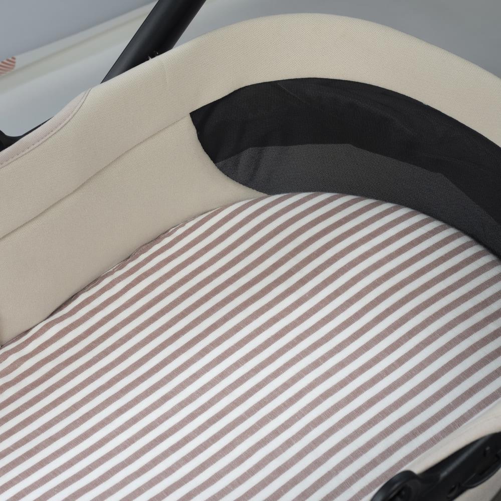Conjunto de 2 Lençóis Ajustáveis para Alcofa Walking Mum Vichy/Strips Moka 73x32 cm - Image 9