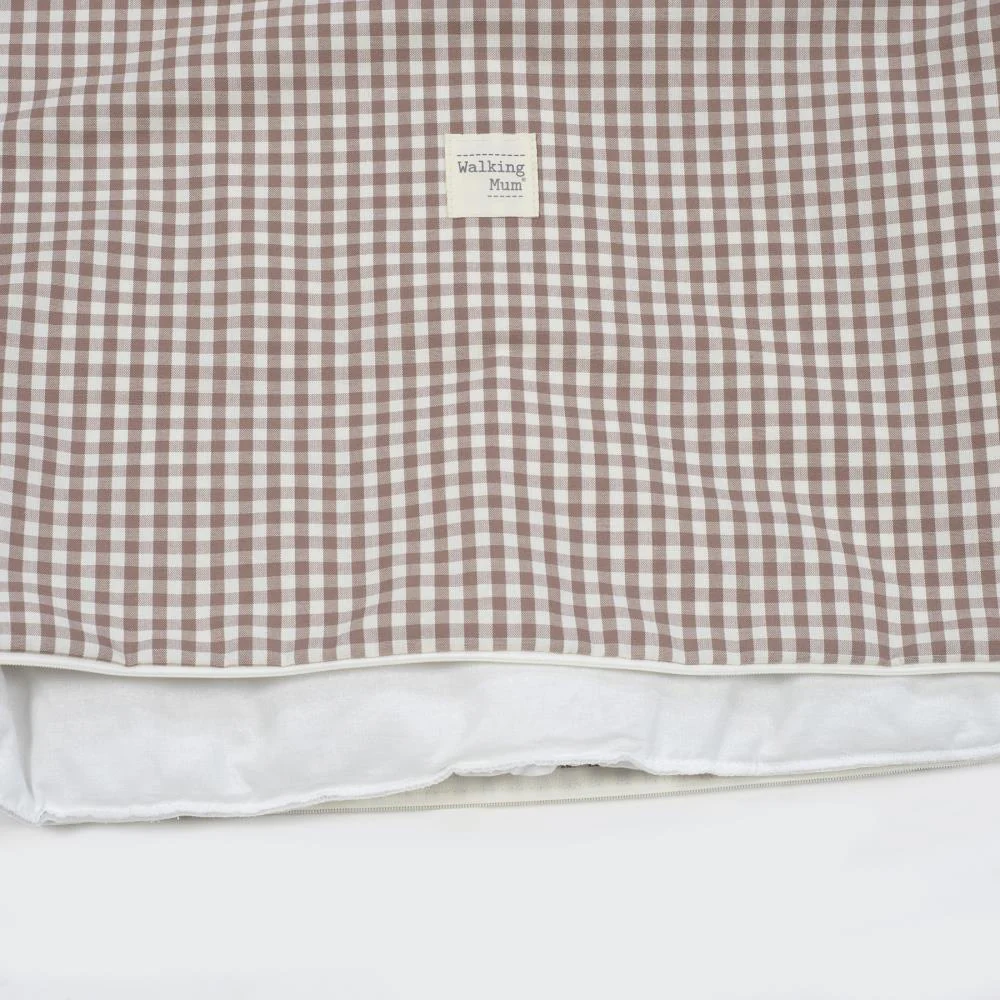 Conjunto de 3 Peças para Berço 120x60cm Walking Mum Vichy/Strips Moka - Image 8