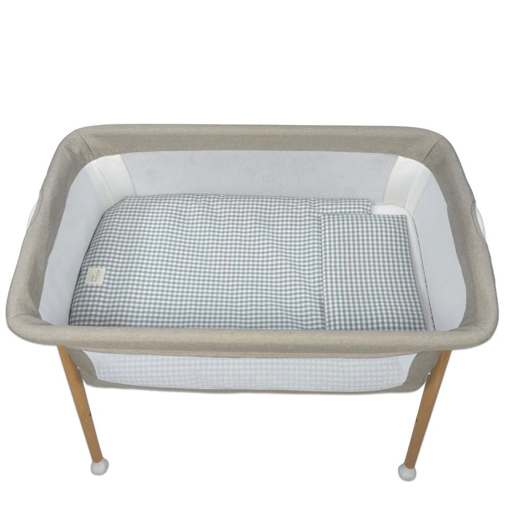 Conjunto de 3 Peças para Berço 90x50cm Walking Mum Vichy/Strips Matcha - Image 10