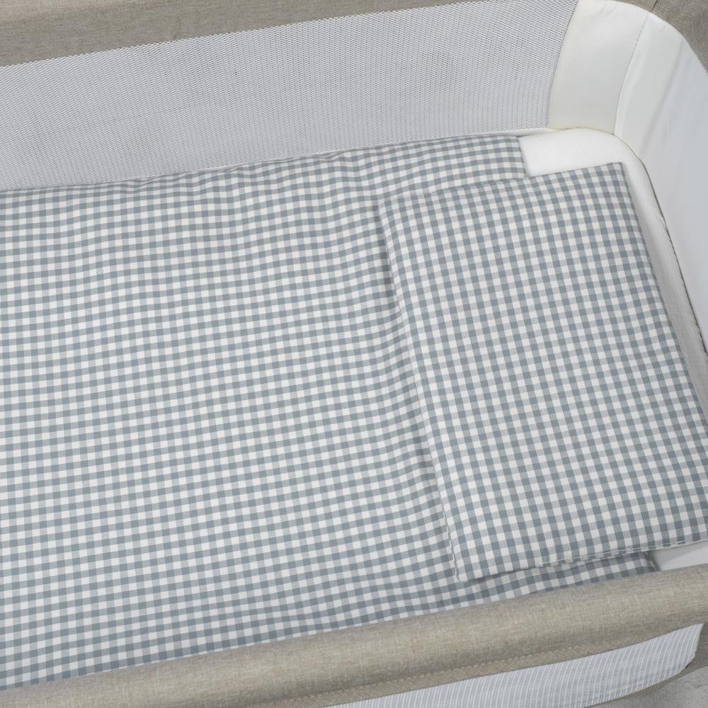 Conjunto de 3 Peças para Berço 90x50cm Walking Mum Vichy/Strips Matcha - Image 5