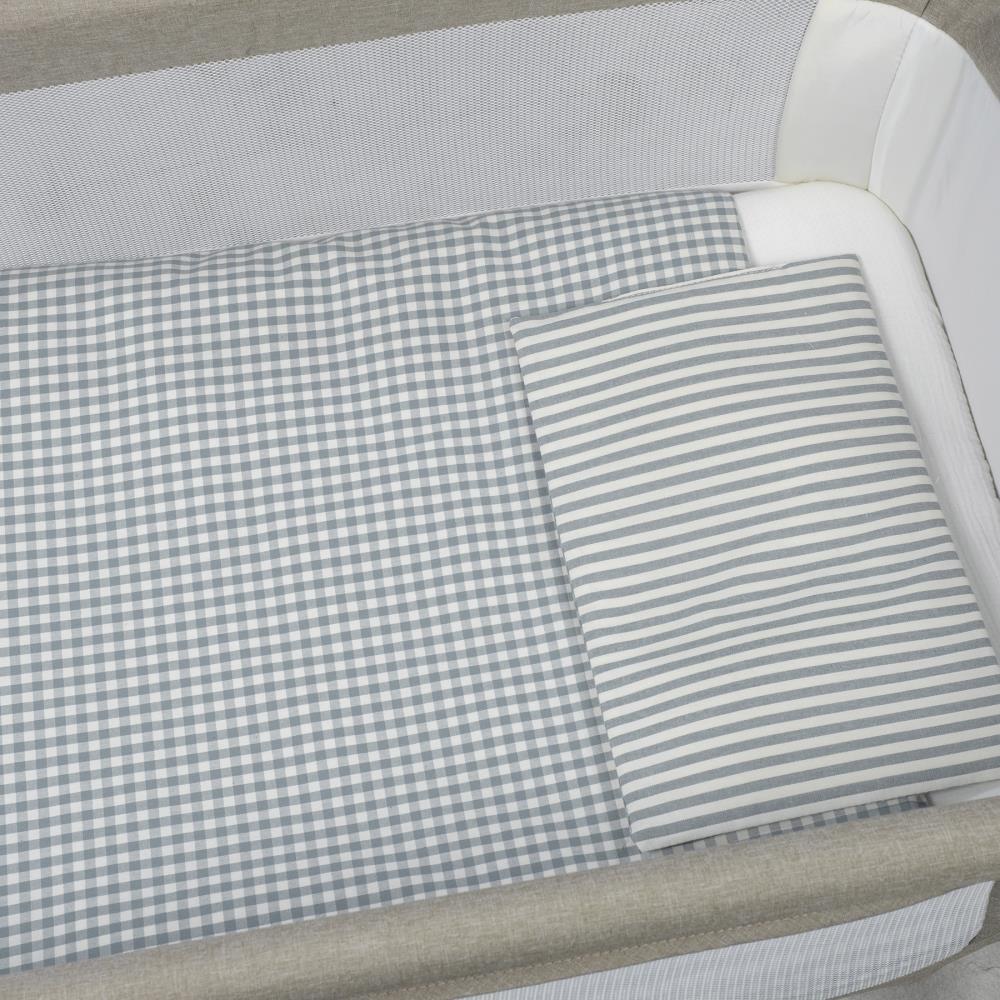 Conjunto de 3 Peças para Berço 90x50cm Walking Mum Vichy/Strips Matcha - Image 7