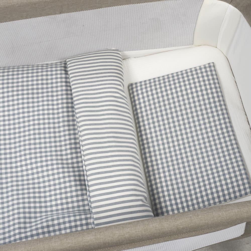 Conjunto de 3 Peças para Berço 90x50cm Walking Mum Vichy/Strips Matcha - Image 8