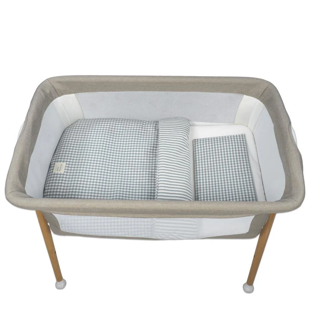 Conjunto de 3 Peças para Berço 90x50cm Walking Mum Vichy/Strips Matcha - Image 9
