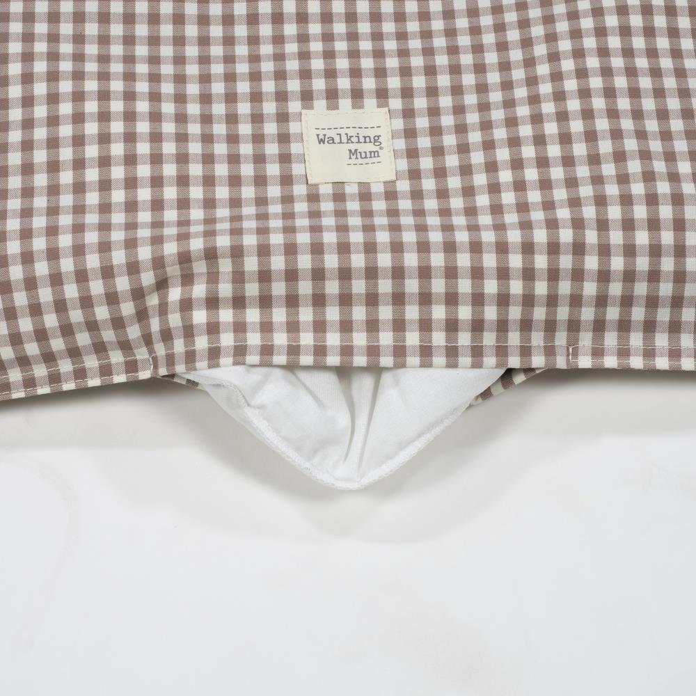 Conjunto de 3 Peças para Berço 90x50cm Walking Mum Vichy/Strips Moka - Image 5