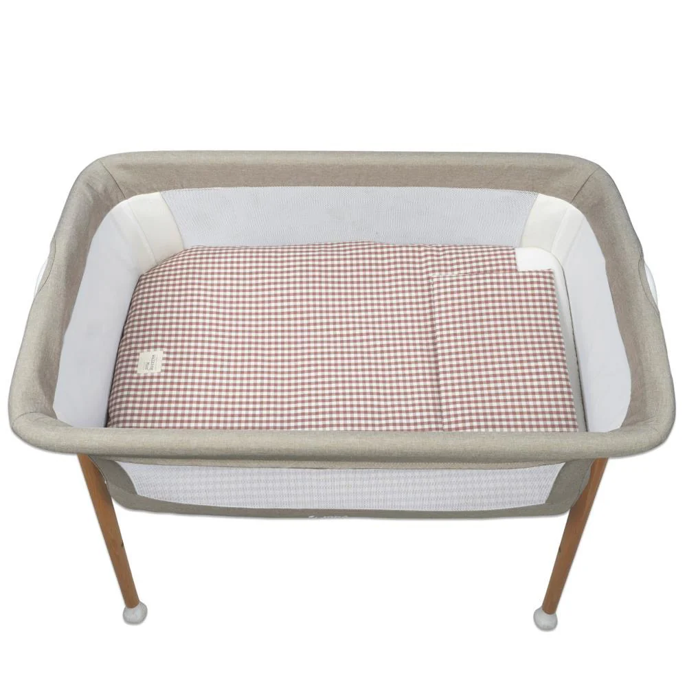 Conjunto de 3 Peças para Berço 90x50cm Walking Mum Vichy/Strips Moka - Image 8