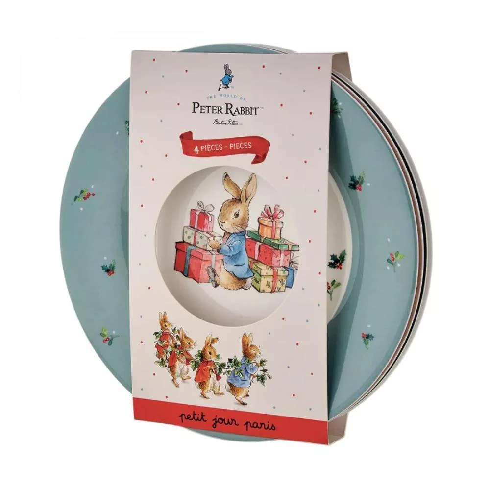 Conjunto de 4 Pratos em Melamina Peter Rabbit Festa 20cm - Image 2