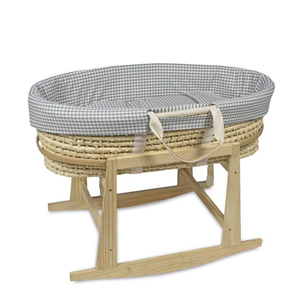 Conjunto de 5 Peças para Alcofa 80x40cm Walking Mum Praliné Vichy/Strips Matcha - Image 6