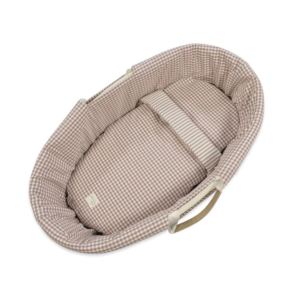 Conjunto de 5 Peças para Alcofa 80x40cm Walking Mum Praliné Vichy/Strips Moka - Image 2