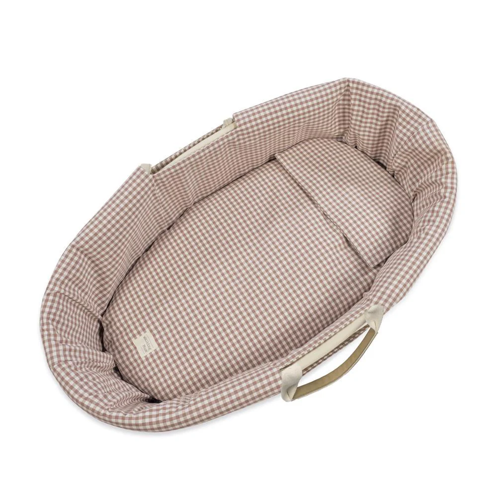 Conjunto de 5 Peças para Alcofa 80x40cm Walking Mum Praliné Vichy/Strips Moka - Image 3