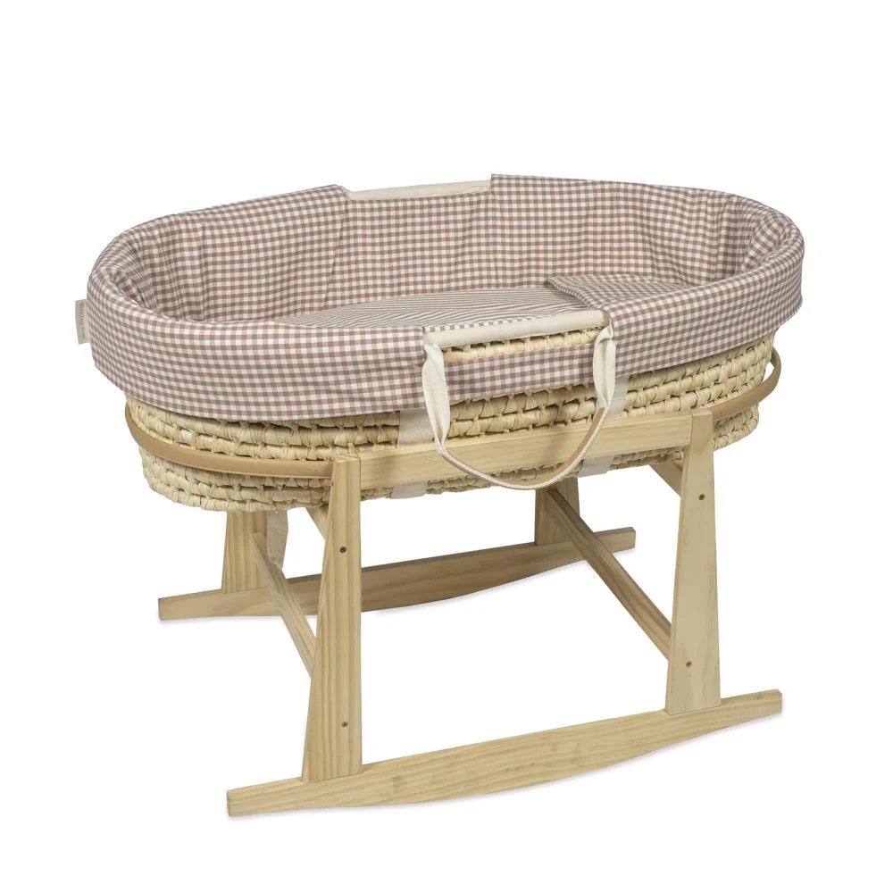 Conjunto de 5 Peças para Alcofa 80x40cm Walking Mum Praliné Vichy/Strips Moka - Image 6