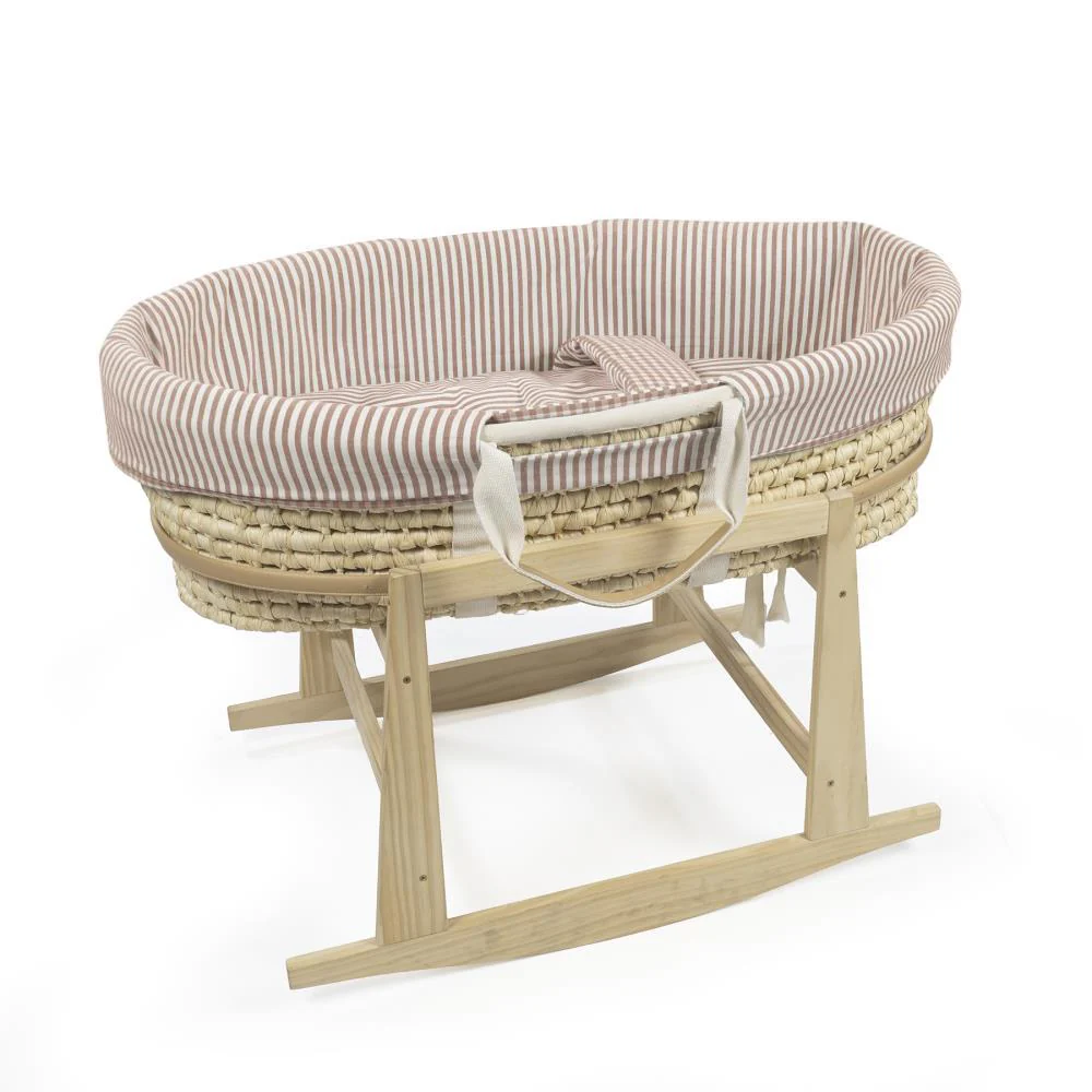 Conjunto de 5 Peças para Alcofa 80x40cm Walking Mum Praliné Vichy/Strips Moka - Image 7