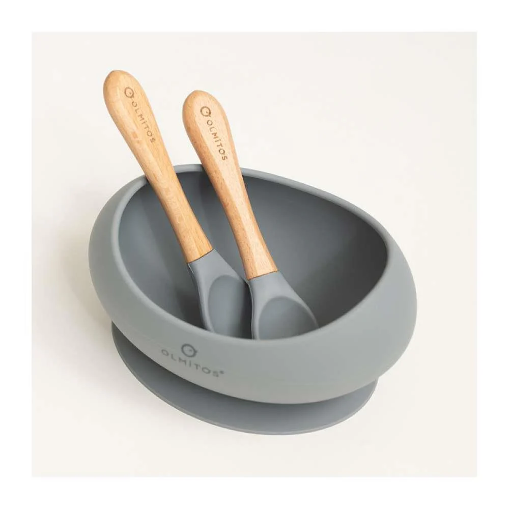 Conjunto de Alimentação em Silicone com 3 Peças Cinza - Image 3
