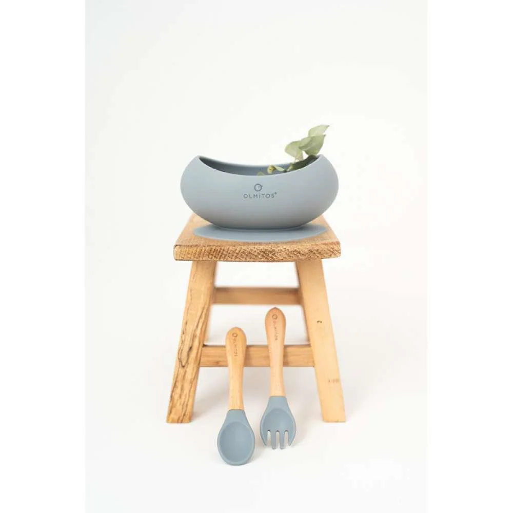 Conjunto de Alimentação em Silicone com 3 Peças Cinza - Image 4