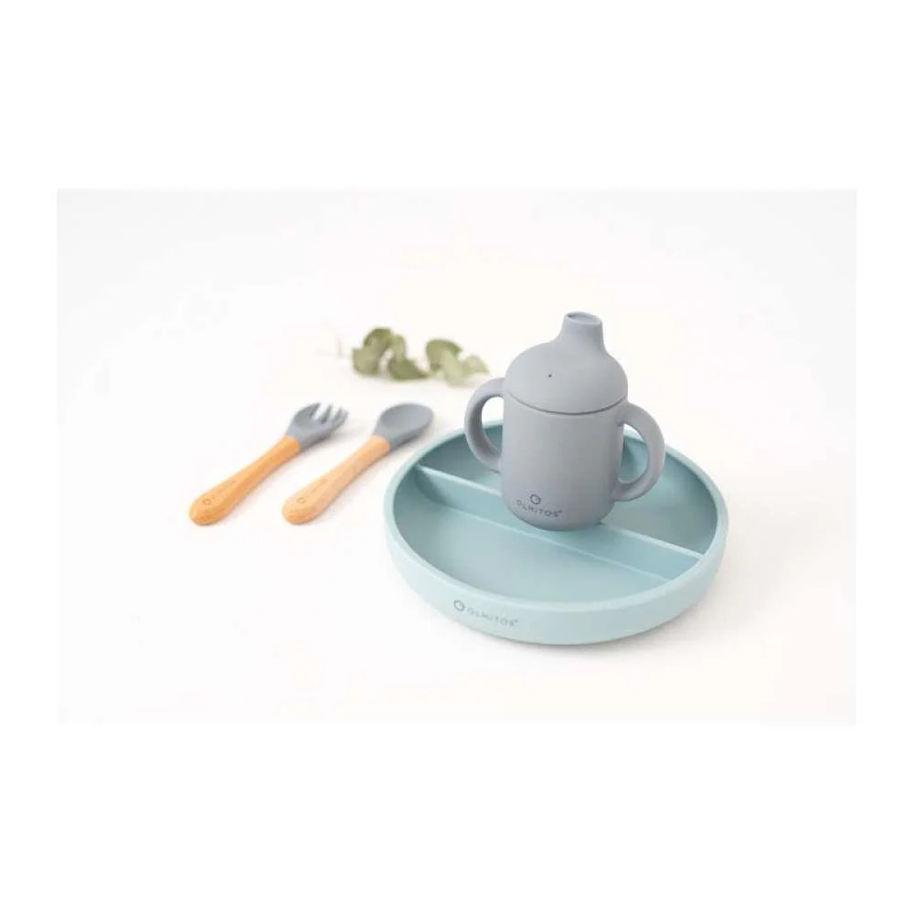 Conjunto de Alimentação com 5 Peças em Silicone Azul - Image 3