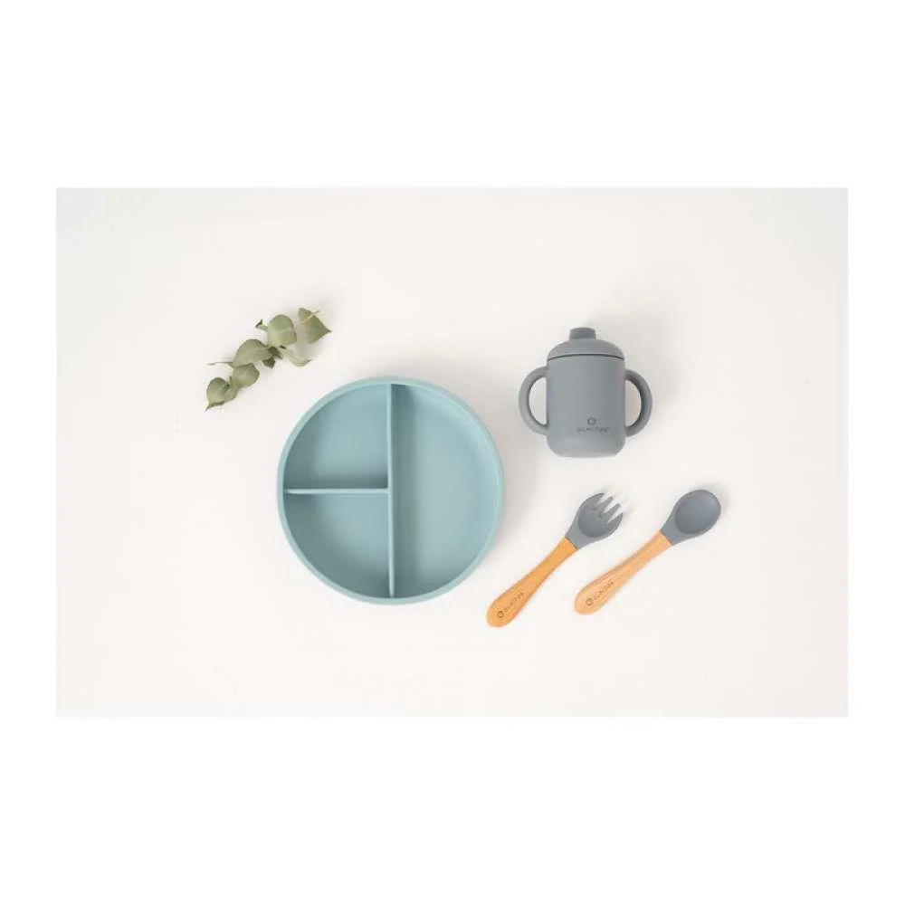Conjunto de Alimentação com 5 Peças em Silicone Azul - Image 5