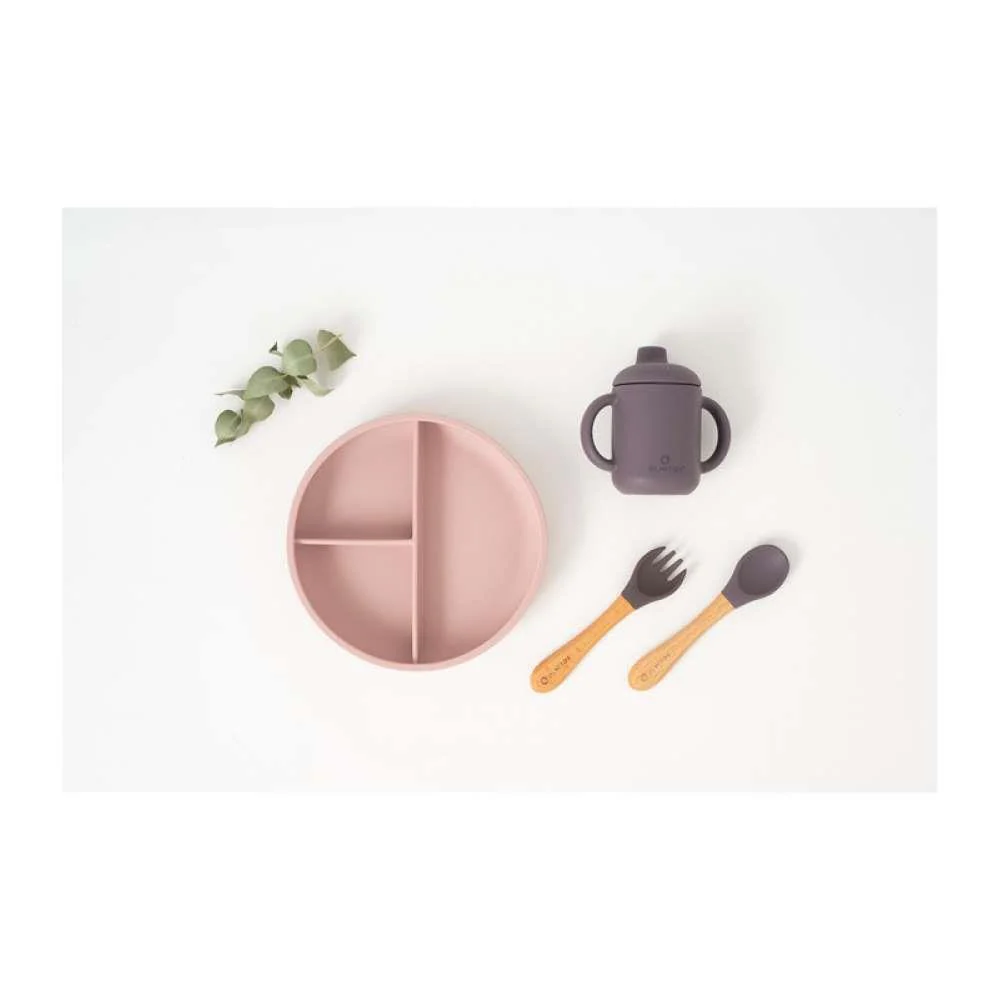 Conjunto de Alimentação com 5 Peças em Silicone Rosa - Image 4