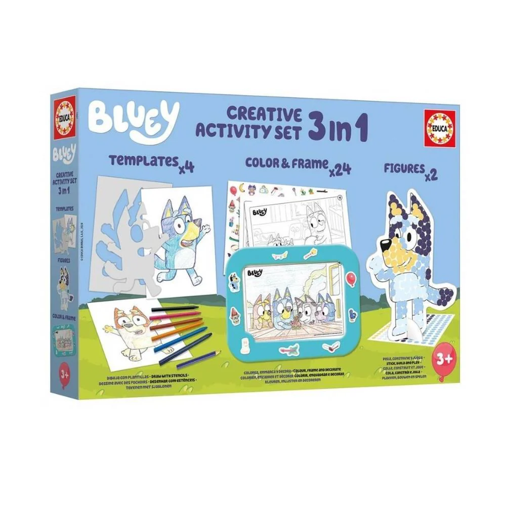 Conjunto de Atividades Criativas 3em1 Educa Bluey