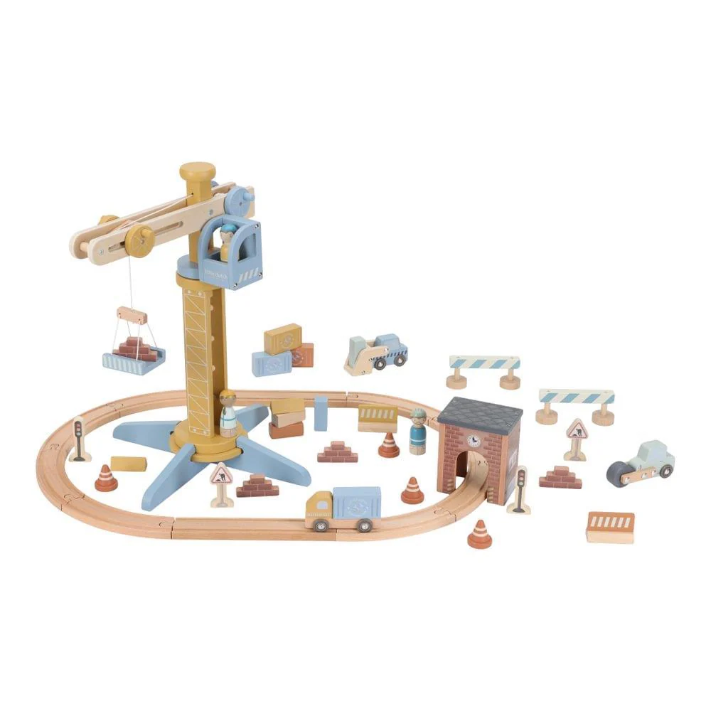 Conjunto de Construção com Grua em Madeira Little Dutch - Image 2