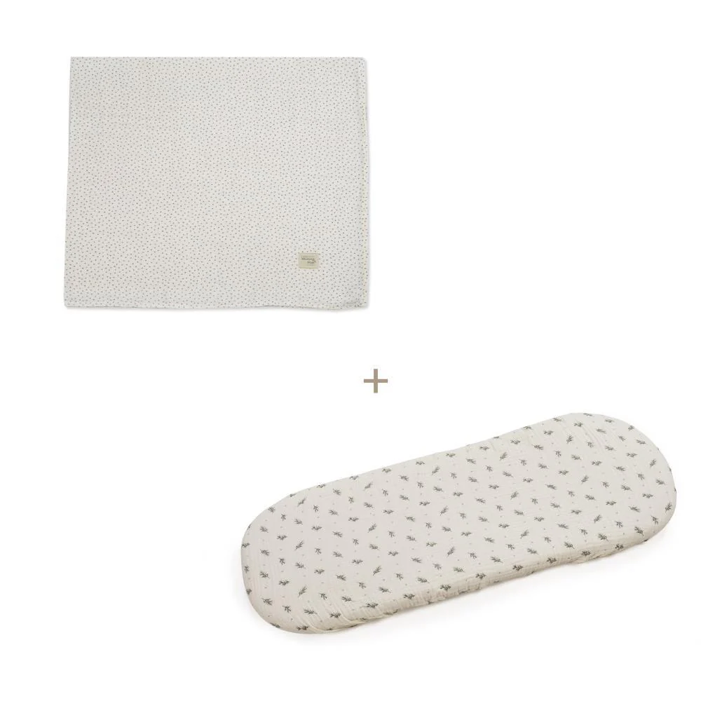 Conjunto de Lençóis para Alcofa Walking Mum Mimosa Verde