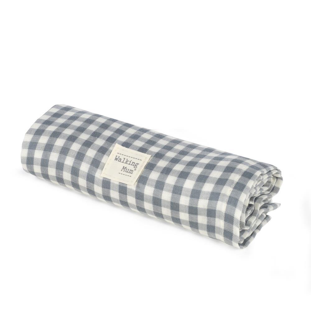 Conjunto de Lençóis para Alcofa Walking Mum Praliné Strips/Vichy Matcha - Image 4