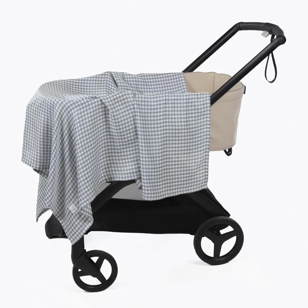 Conjunto de Lençóis para Alcofa Walking Mum Praliné Strips/Vichy Matcha - Image 8