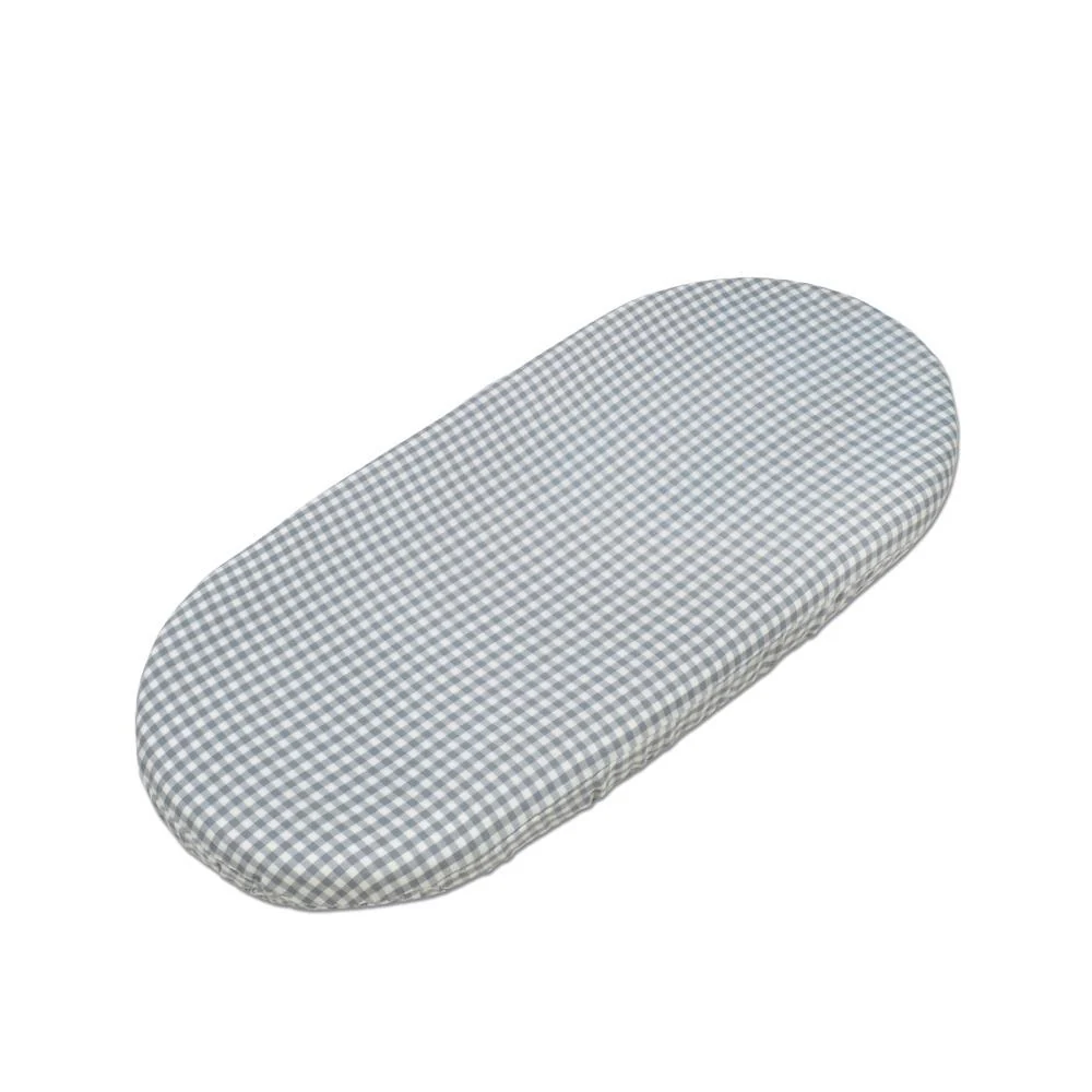 Conjunto de Lençóis para Alcofa Walking Mum Praliné Vichy/Strips Matcha - Image 4