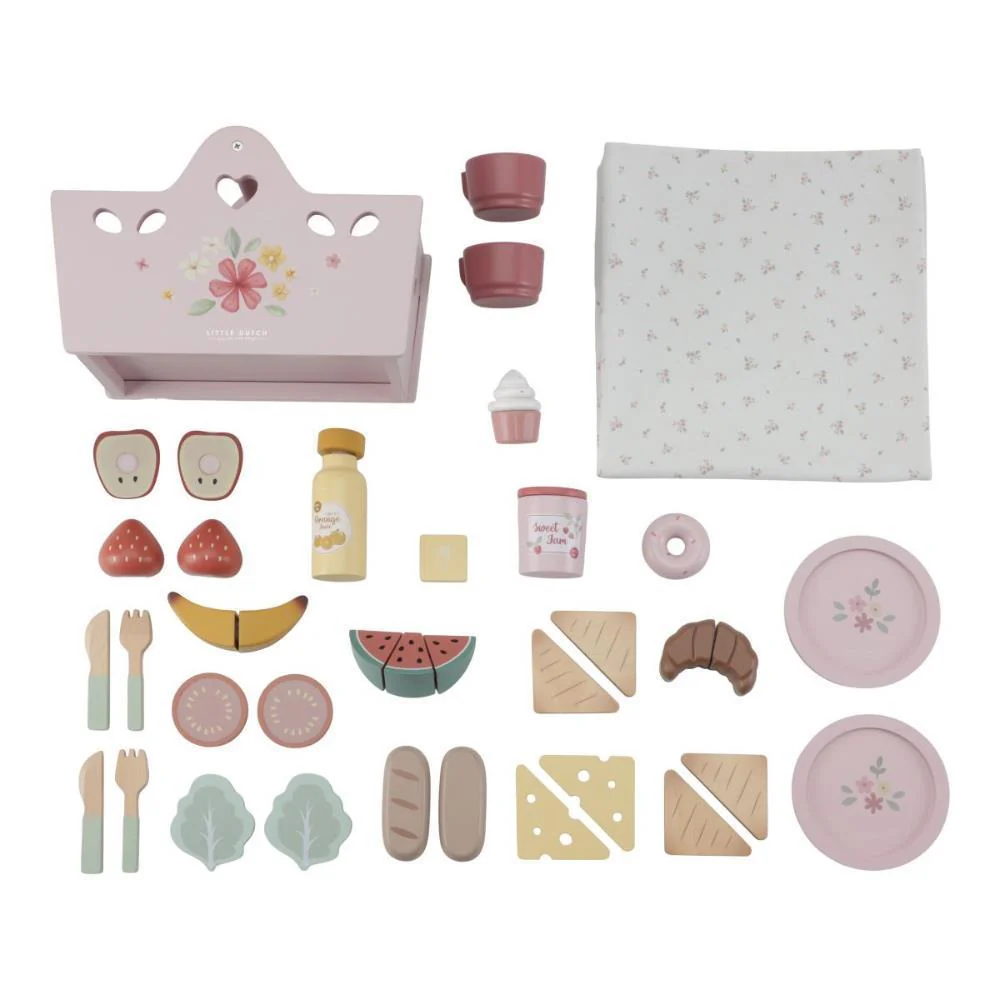 Conjunto de Piquenique em Madeira Little Dutch Rosa 31 Peças - Image 4