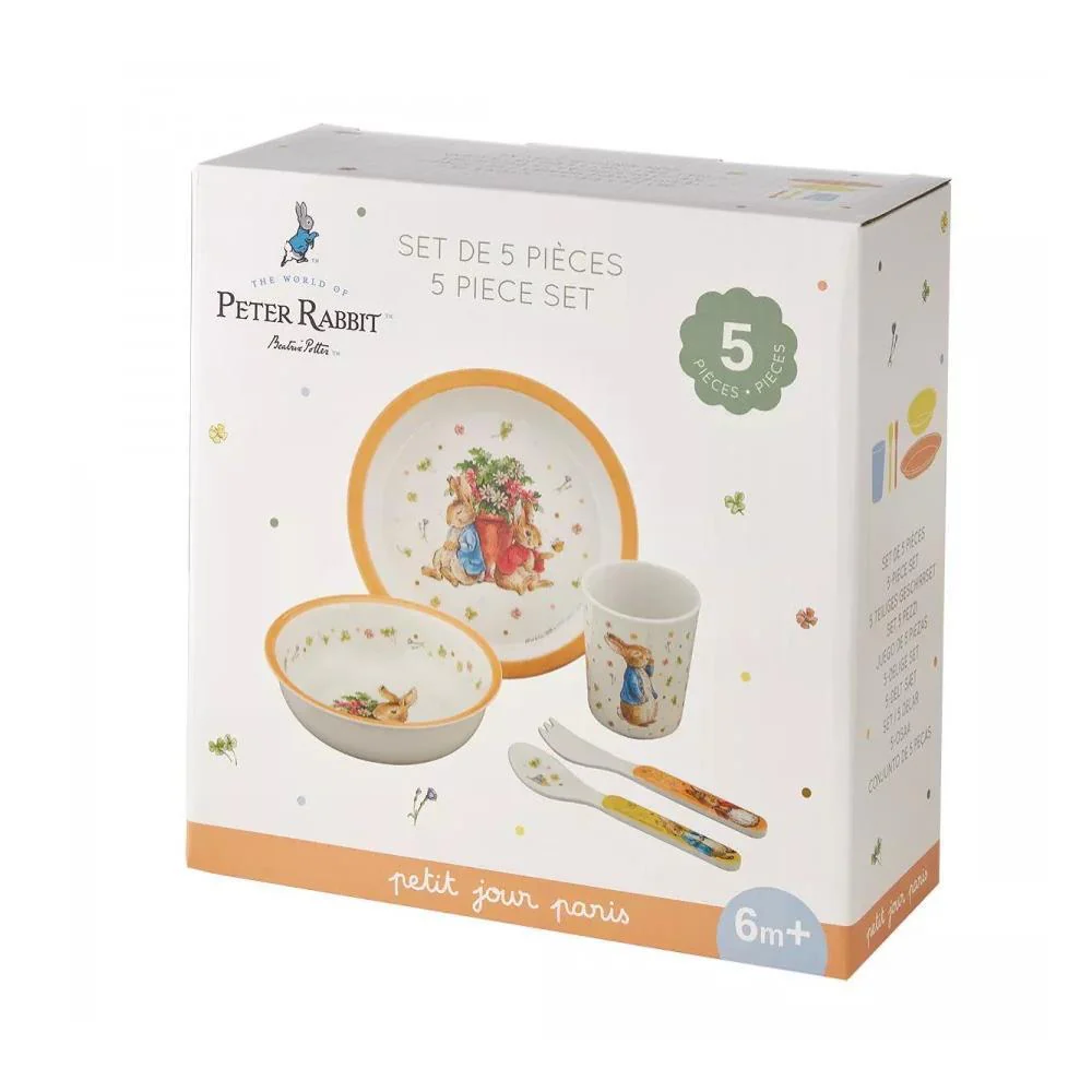 Conjunto de Refeição em Melamina Peter Rabbit Alperce 5 Peças - Image 2